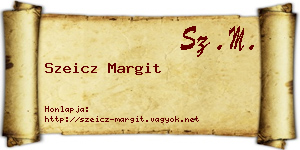 Szeicz Margit névjegykártya