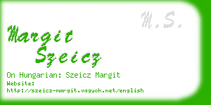 margit szeicz business card